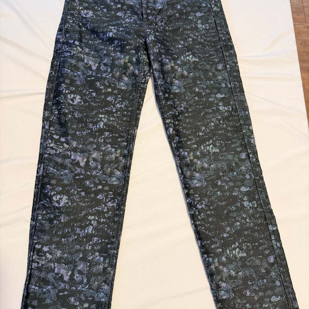 Isabel Marant Tilsor Trousers 2018 Metallic Abstract Floral Glam-Western Belted